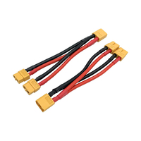 14AWG XT60 1 Female ke Male Y kabel ekstensi Splitter untuk RC Lipo baterai
