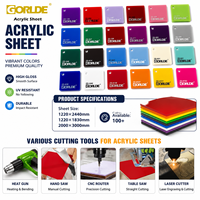 Plaque acrylique colorée GORLDE, vente directe usine, 2-20mm, découpe sur mesure, panneau en plexiglas PMMA pour enseignes, présentoirs, caissons lumineux, OEM ODM