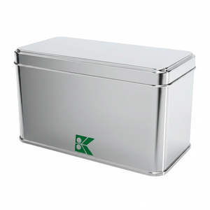 Rectangle Tin <b>Can</b> 800 ml Tea <b>Coffee</b> and Hot Drinks Box 149 x 74 mm x H78 mm 0.8 lt Slip Lid - Product Image 2