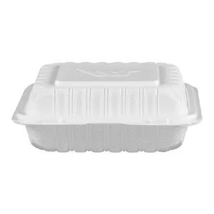 Venda imperdível de recipiente para alimentos com dobradiça de concha de concha de molusco mineral de alta qualidade caixa de plástico descartável para alimentos cozidos