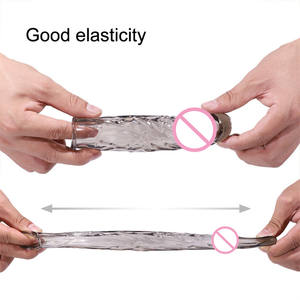 Sexspielzeug Penis hülle Penis verlängerung hülsen Verlängerung ärmel Kristall vergrößerung Kondom Penis vergrößerung gerät für den Menschen - Product Image 5