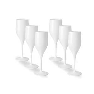 Copas de champán de plástico reutilizables blancas de 150 ml, juego de 6 - Product Image 1