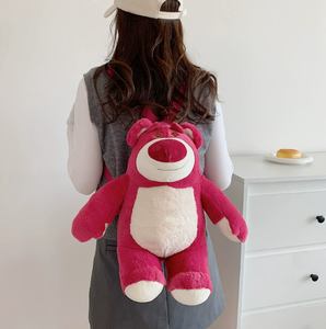 MXM Cartoon Soft Zipper Plush Backpack Women Girl's Cute Double Shoulder <strong>Bag</strong> Dragon Cat Design - Product Image 3