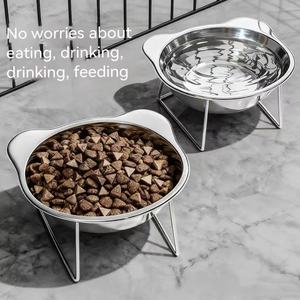 Bols pour chats et chiens en acier inoxydable écologiques 3-en-1 avec support de soutien pour <span class=keywords><strong>le</strong></span> cou - Product Image 1