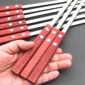 Pinchos de barbacoa de acero inoxidable grandes y pesados con mango de madera, tenedores para barbacoa, pinchos para shish kebab, pinchos para kebab - Product Image 5