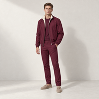 Veste à fermeture éclair réversible, t-shirt en coton mercerisé, pantalon chino extensible coupe droite, ensemble trois pièces pour homme, style business décontracté et technique