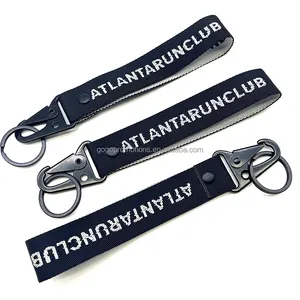 Factory Custom Logo Adler haken Olecranon Key Carabi ner Hand armband Nylon Schlüssel bund halter Short Lanyard