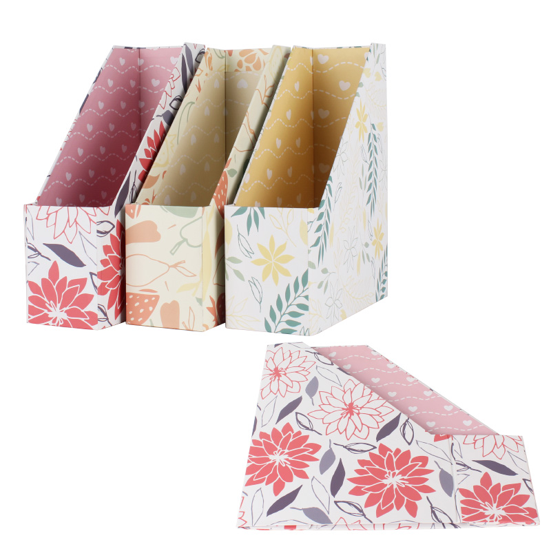 Картонный складной органайзер для бумаги на заказ, органайзер для журналов, держатель для файлов с этикеткой