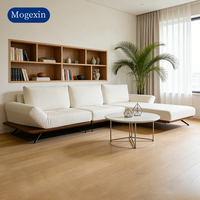Ensemble de canapé d'angle en forme de L moderne blanc pour salon et atelier, design confortable et de détente