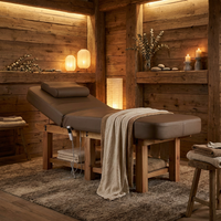 Meubles de salon de luxe professionnels, lit de massage en bois pour soins du visage et spa