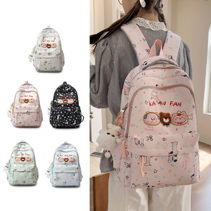 High-appearance fashionable <b>cute</b> cartoon backpack bowknot backpack <b>bear</b> large casual backpack - Product Image 1