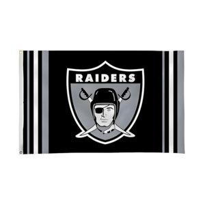 Bannière personnalisée de haute qualité 3x5 pieds pour l'équipe de football de la <span class=keywords><strong>NFL</strong></span>, 100% polyester numérique pour les drapeaux des Raiders d'Oakland, toutes les équipes en stock - Product Image 1
