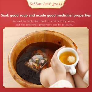 Pacotes de banho para pés contendo ervas como absinto e gengibre ajudam a aliviar a dor nos músculos da panturrilha. - Product Image 4