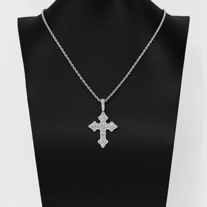 Collar con Colgante de Cruz de Moissanita con Incrustaciones de Diamantes, Chapado en Oro sobre Plata S925, Estilo Hip Hop - Product Image 6