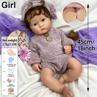 Poupée Bébé Reborn en Silicone de Collection, Corps Souple et Réaliste, Expressions Vives, Cheveux Implantés de Qualité Supérieure, Jouets