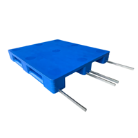 Palette en plastique robuste 1200x1000mm HDPE Euro Pallet avec renfort en acier pour stockage en entrepôt et rayonnage