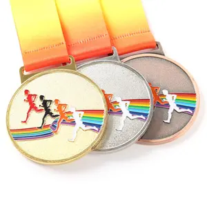 Medali kustom medali maraton 3d seng 5k kerajinan logam medali maraton