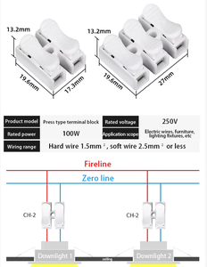 Ch3 3 Pin Konektor Kabel Cepat Sambung Terminal Blok Terisolasi Dapat Digunakan Kembali Otomotif 10A 250V Baja Tahan Karat UL94V-2 - Product Image 5