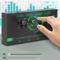 Xtuga EH06 Professional Monitor Splitter Mini Stereo Audio 6 Channel Headphone Amplifier Audio Amp Dengan Kontrol Untuk DJ Studio