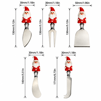 Ensemble de couverts en acier inoxydable Santa, fourchette, couteau et couteau à beurre pour la décoration de table de Noël et les cadeaux saisonniers
