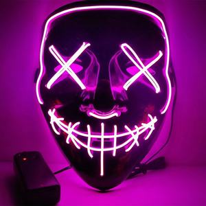 RICHSHINING Halloween Cosplay Party Favors Éclairage Led Effrayant Squelette Masque Horreur Grimace EL Fil Terreur Crâne Masque Complet - Product Image 4