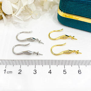 S925 Silver DIY Pearl Accessory Fashionable Silver Jewelry Ear Hook with 8-12mm Bead 21557 DIY Drop <b>Earrings</b> Nail Empty <b>Holder</b> - Product Image 4