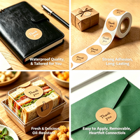 Étiquettes autocollantes écologiques imprimées sur mesure, imperméables, résistantes à l'huile, laminées mat, en papier kraft, pour emballages cadeaux et alimentaires
