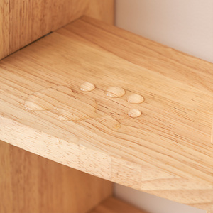 カスタム円形壁掛けキュリオシェルフ - 中国式無垢ラバーウッド製ディスプレイラック 茶器・リビングルーム装飾用 - Product Image 5