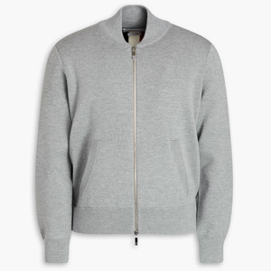 Cardigan pour hommes au <span class=keywords><strong>début</strong></span> du printemps Zip bidirectionnel Impression de lettres personnalisées Cardigan en tricot classique - Product Image 1