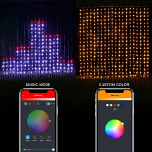 App kontrol noel akıllı Rgb perde işıkları parti programlanabilir Led peri akıllı perde ışıkları noel düğün yatak odası için