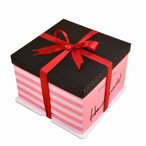 Schleifenband zum Tragen von Kuchenboxen <span class=keywords><strong>8</strong></span> Zoll Luxuriöse Handgefertigte Hochzeitstortenbox Geburtstagstortenboxen - Product Image 1