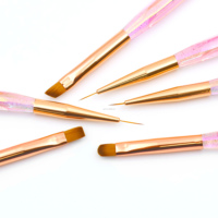 Pinceaux à ongles professionnels/DIY multifonctionnels Arsiffer en nylon avec manche en acrylique de qualité supérieure, vente chaude, logo personnalisé, pour gel UV