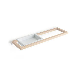 Porte-savon en bambou 154x107x30 mm à fixer au mur pour salle de bain - Product Image 1