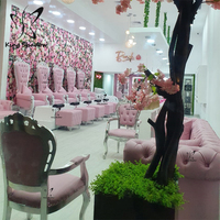 Luxuriöse Nagelstudio-Möbel Fußpflege-Massage Pediküre-Stühle Salon-Sofa Rosa Thronstuhl