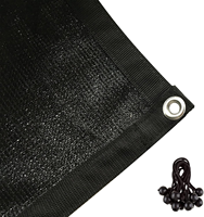 Toile d'ombrage solaire 90 % végétale avec œillets pour couverture de pergola, noir