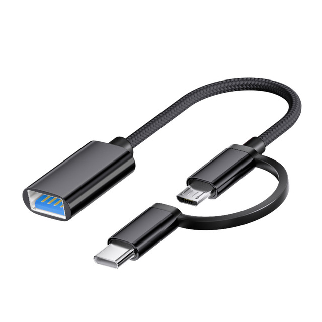 OTG Micro to Type-c Converter Adapter Type-C Charger USB Flash Drive Card Reader Laptop-OTP Multi-Port Mobile Phone Converter