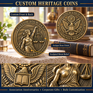 Monedas Conmemorativas Personalizadas de Latón Antiguo con Relieve 3D de Águila, Justicia, Regalos Coleccionables Corporativos para Aniversarios - Product Image 2