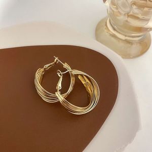 2025 New Style Trendy Elegant Twisted Hoop <b>Earrings</b> Korean Niche Design Party Silver/Gold Plated Zinc Alloy - Product Image 3