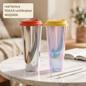 Gobelets jetables personnalisés en PP avec film arc-en-ciel, doublure intérieure, pour thé au lait et jus de citron, moulés par injection, haute esthétique, calibre 90 mm - Product Image 1