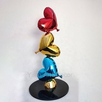 Pop Art grande lettre Sculpture peinte à la main lettre Statue haute brillant Chrome dessin animé amour ornement pour intérieur décoratif
