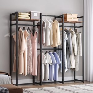 Porte-vêtements industriel robuste, capacité 500 lb, avec étagères, noir, pour usage commercial - Product Image 3