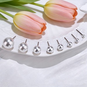 Boucles d'oreilles clous d'oreille haut de gamme en alliage vintage avec perles, style Fever, populaires en ligne pour femmes - Product Image 3