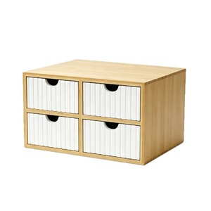Bamboo Cosmetic Drawer Organizer With Dividers For Jewelry Skincare Hair Ties <b>Small</b> Items Desktop Storage Box - Product Image 5