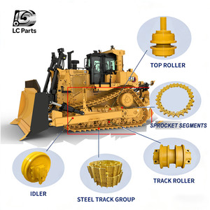 قطع غيار الهيكل السفلي للبلدوزر CAT D10/D9/D8/D7: بكرة علوية، بكرة سفلية، ترس، مجموعة وصلات المسار لكاتربيلر - Product Image 1
