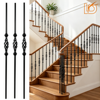 Vente en gros : Balustre d'escalier en fer forgé, rond, noir mat, à panier unique, 5/8, pour escalier intérieur et garde-corps de balcon