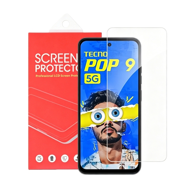 Premium Clear 9H Anti-scratch Anti-explosion Mobile Phone Tempered Glass Screen Protector Film for Tecno POP 6 7 8 9 10 Go Pro