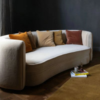 Canapé d'angle moderne en velours luxueux et confortable, canapé en forme de I incurvé pour salon, canapés confortables en demi-cercle à coins arrondis