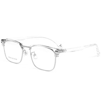 Lunettes de vue carrées anti-lumière bleue pour homme, monture optique en alliage d'acétate plaqué IP, pour bureau et myopie, qualité supérieure