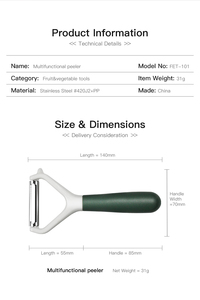 Nuovo design multifunzione a forma di Y utensili da cucina gadget verdura frutta patate <span class=keywords><strong>pomodoro</strong></span> pelapatate - Product Image 2