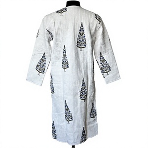 Floral Quilted Long <b>Jacket</b> Botanical Print Kimono Coat Quilted Open-Front <b>Jacket</b> Floral Print Longline Coat Bohemian Quilted Jac - Product Image 4